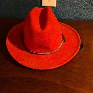 Red felt cowboy hat
